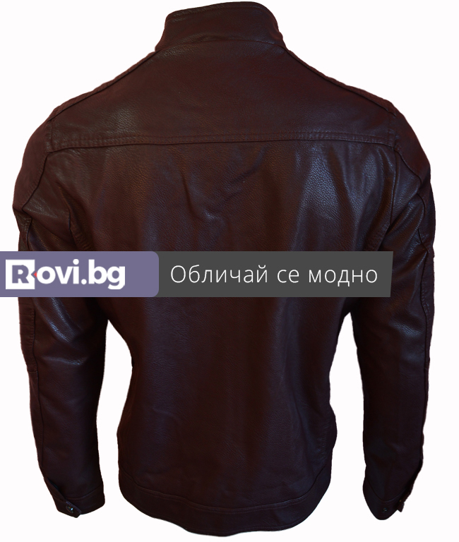 Мъжко кожено яке "Матю" вишна Мъжко кожено яке "Матю" вишна